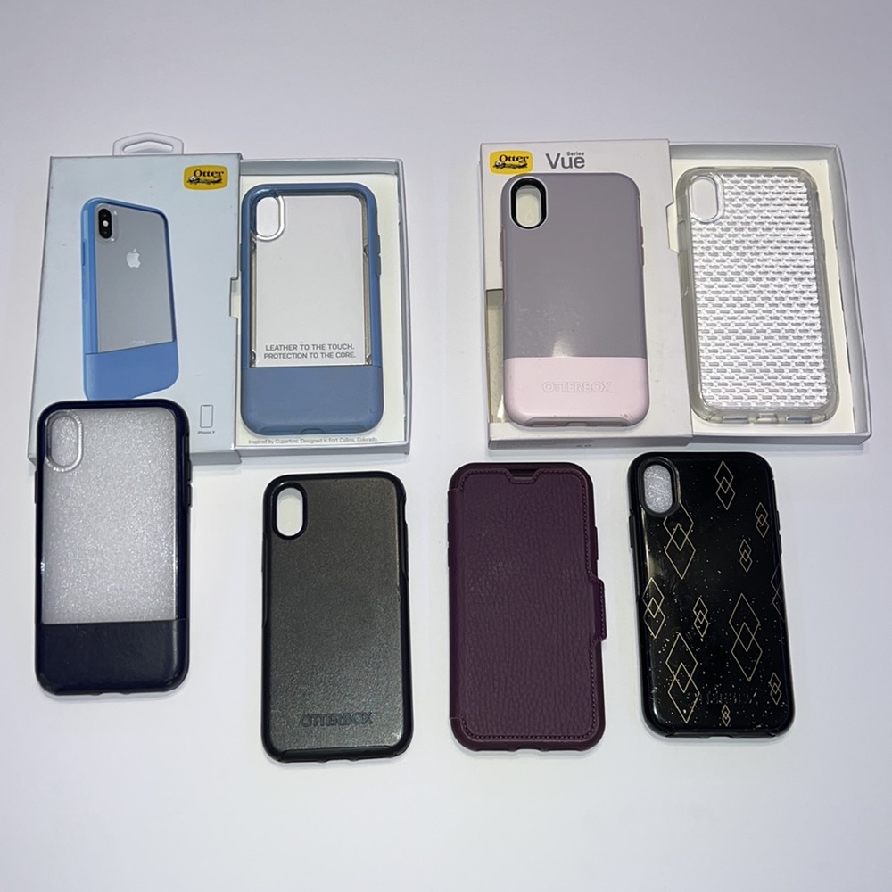 Lot of 7 iPhone X Otterbox cases